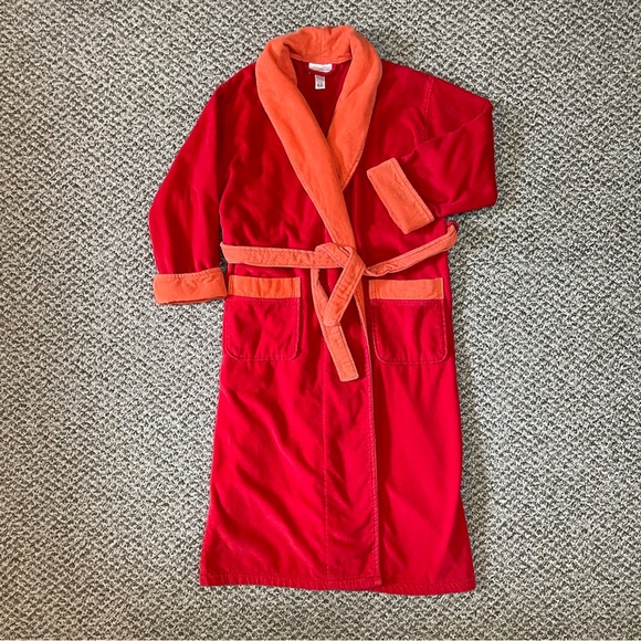 Vintage Intimate Essentials Oversized Heavy Turkish Cotton Bath Robe - Orange - Picture 3 of 11